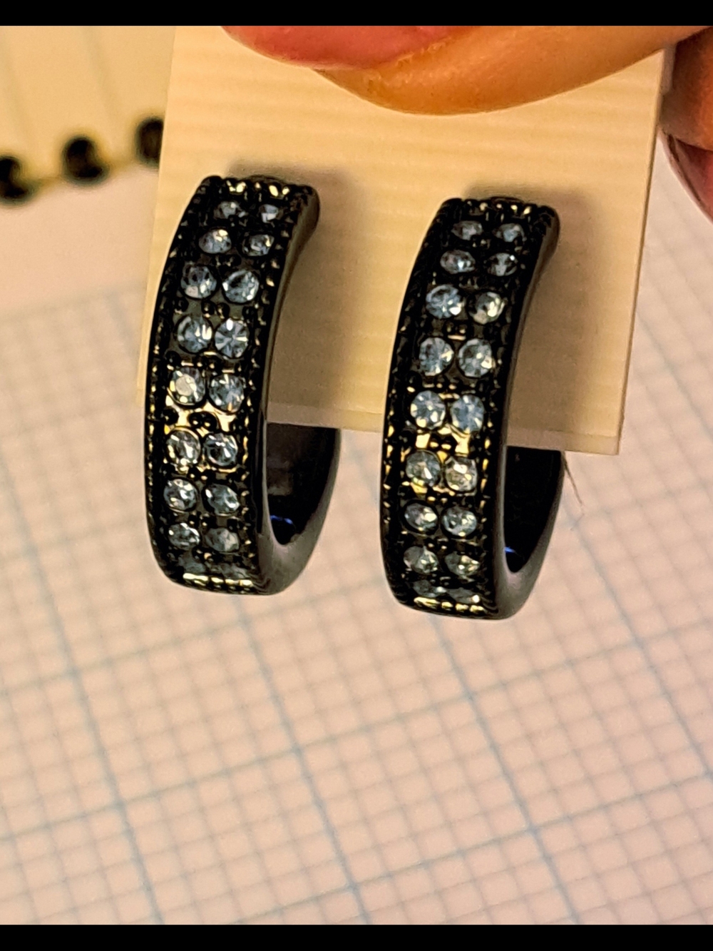 Keep Collective By Stella & Dot Gunmetal & Blue Hoop Earrings - Women's Jewelry
